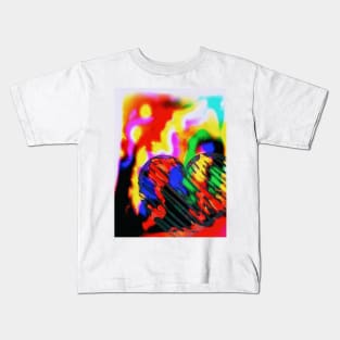 Blazing Heart blur background Kids T-Shirt